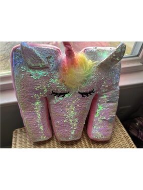 Justice Iridescent Sequin Accessory with Pink Trim